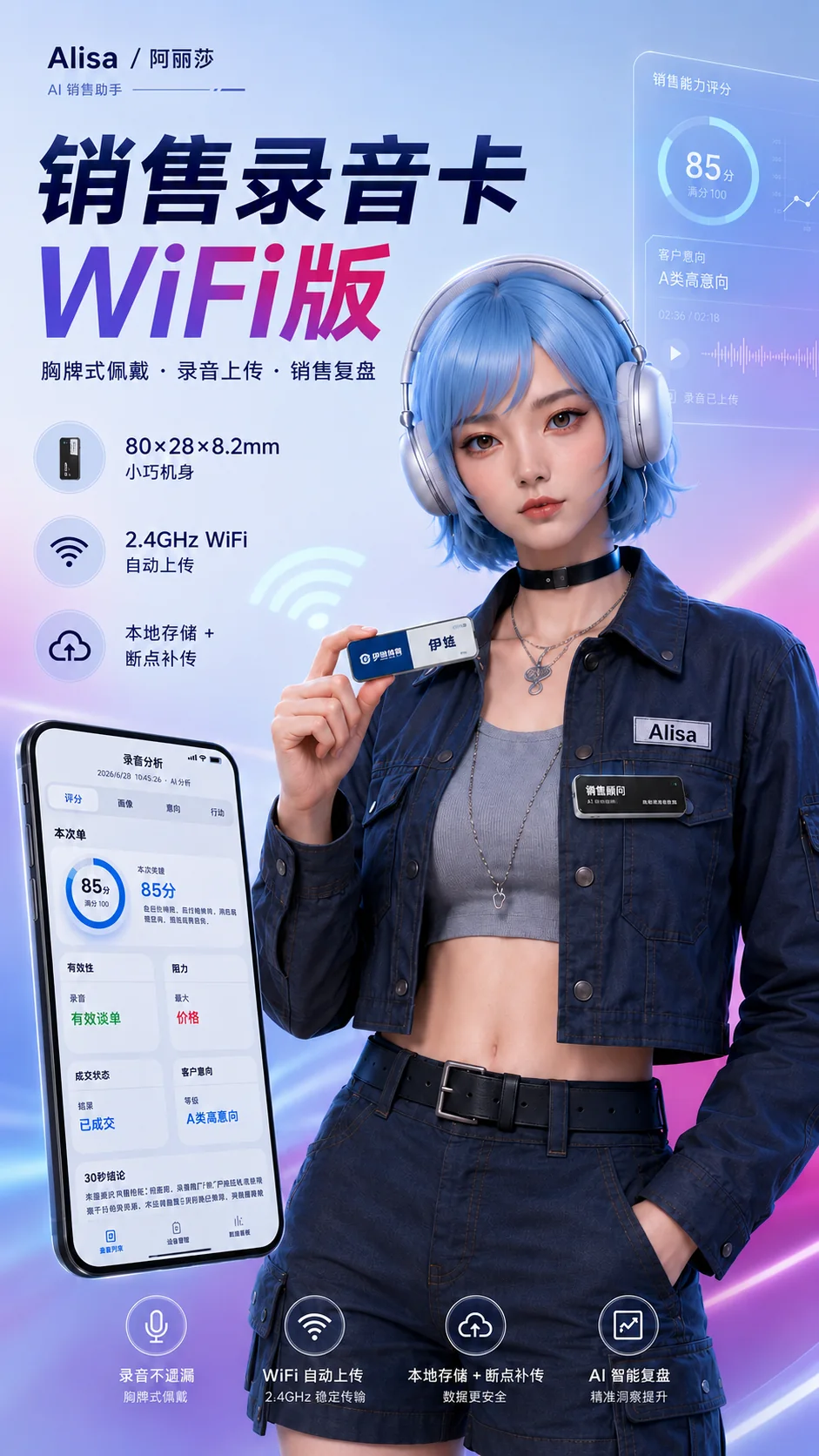 ALISE 销售录音卡 WiFi 版主视觉